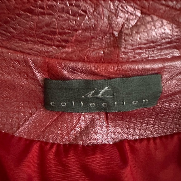 Vintage Vera Pelle It Collection Red Leather Jacket Size Small - Picture 5 of 8